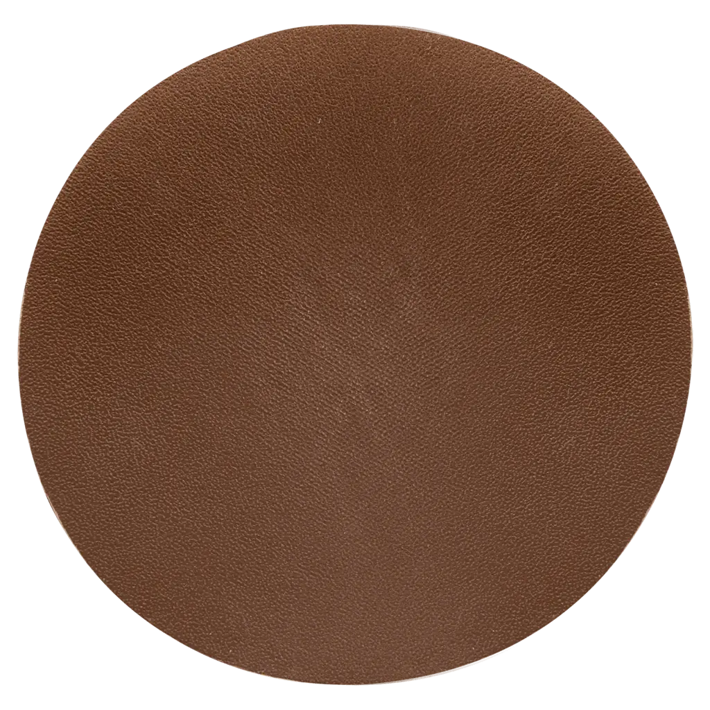 Genuine Brown Leather Patch 2 1/2 Round with adhesive