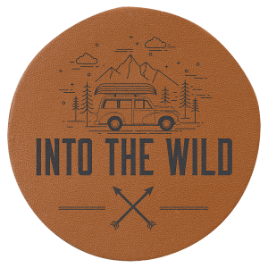 2 1/2" Round Caramel Genuine Leather Patch with Adhesive